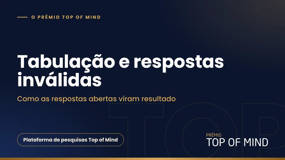 Capa do artigo Tabulação e respostas inválidas na pesquisa Top of Mind
